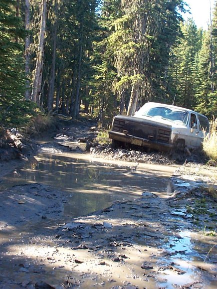 A little hole and a big truck