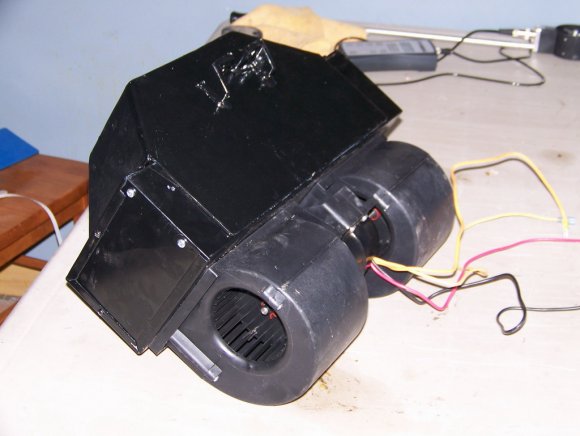 Modified heater back view