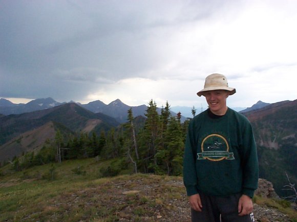 John on Last summit, view to BC